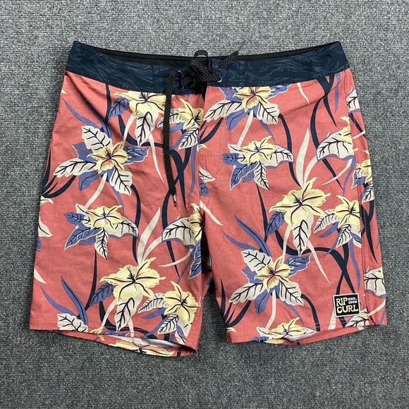 Rip Curl Other - Rip Curl Board Shorts Adults 34 Mirage Red Floral Drawstring Polyester‎ Mens